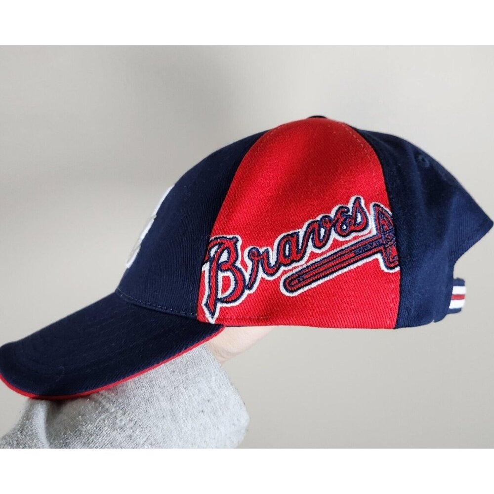 Atlanta Braves Hat Cap VelcroBack Navy Blue Red MLB Genuine Baseball Logo A